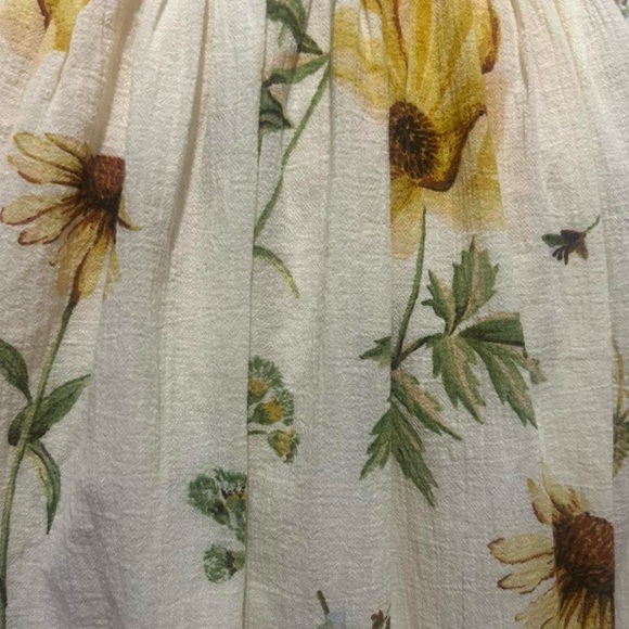 Cottagecore cream and yellow floral midi skirt - Picture 3 of 4